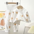 thumbnail image 2 of TOWED22 Toddler Boys Pajamas 2 Pieces Long Sleeve Top and Pants Set Cotton Print Pjs Sleepwear Jammies Fall Winter 6-12 Months 12-24 Months 2t 3t 4t 5t 6t 7t 8t 9t Children,Coffee,3-4 Y, 2 of 4