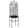 Alden Design 64" Open Top Metal Bird Cage with Detachable Rolling Stand, Black
