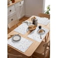 thumbnail image 5 of Placemats Set of 6, Cotton Linen Heat Table Mats Non-Slip Washable Spring Wildflowers Botanical Leaves Cornflower Blue Placemat for Holiday Banquet Dining Kitchen Table Decor, 5 of 6