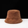 thumbnail image 4 of Simple Japanese Solid Color Outdoor Unisex Soft Corduroy Bucket Hat Autumn Winter Sun Hats Women Hat GREY, 4 of 8