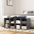 thumbnail image 1 of Giantex 8-Cubby Shoe Storage Bench, Entryway Shoe Rack Organizer, Multifunctional Bed End Bench, Grey, 1 of 9
