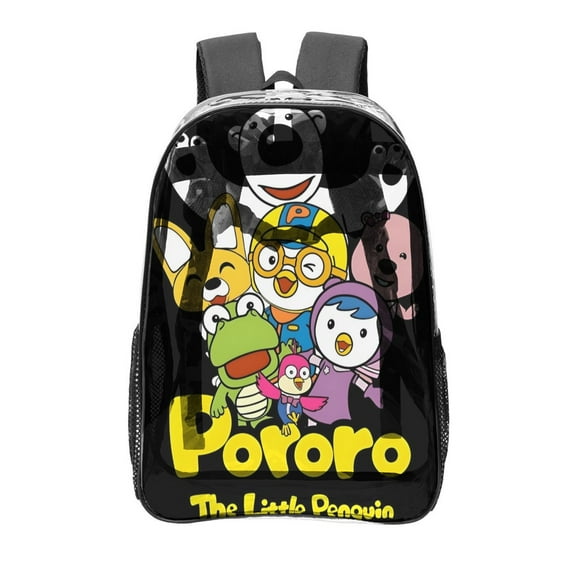 Pororo The Little Penguin Pattern Transparent Backpack Lightweight And fashionable Showcasing Personality And Leading The Trend