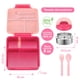 thumbnail image 2 of Lonchera para niña tipo omiebox incluye termo y cubiertos, bento box c 4 compartimentos modulables de gran capacidad, lunch box con sellado hermético anti-fugas, caja de almuerzo BPA Free, 2 of 9