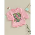 thumbnail image 2 of Bagilaanoe Newborn Baby Girl Boy Oversized Romper Sweatshirt Long Sleeve Bodysuits Print Pullover 3M 6M 12M 18M Infant Spring Casual Tee Tops, 2 of 8