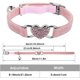 thumbnail image 2 of Collar de gato en forma de corazón rosa con cinturón de seguridad y campana de diamantes de imitación para gatitos y perros pequeños, 2 of 5