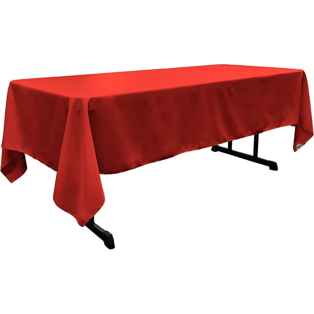 Mantel LA Linen, popelina de poliéster, lavable, 152 x 305 cm, rojo