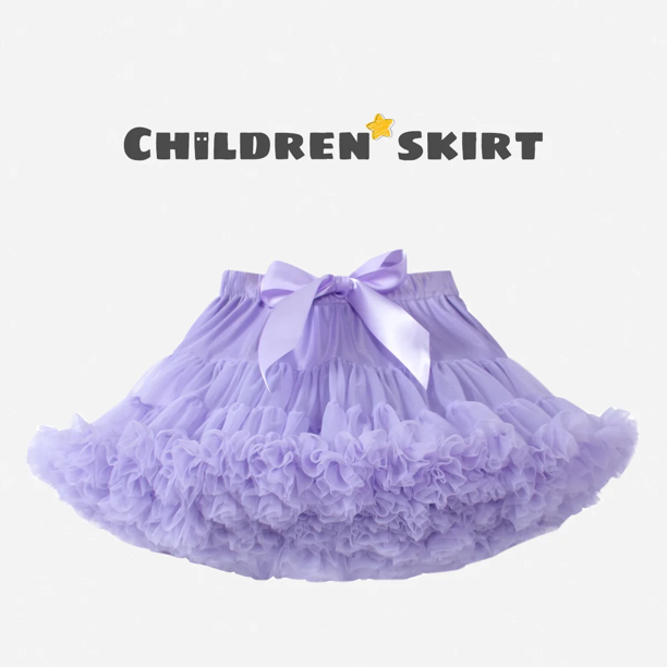 Falda de procesamiento personalizada para niños, falda abombada de estilo europeo americano, tutú de princesa de gasa para mujeres y niños