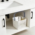 thumbnail image 6 of Handheld Shower Caddy Basket, Square Drainable Bath Storage Organizer, Plastic Toiletry Holder for Shampoo, Soap, Shower Gel and Bathroom Essentials Storage, White, 6 of 6