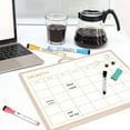 thumbnail image 3 of Magnetic Monthly Calendar Whiteboard, 16'' x 12'' Double Sided Dry Erase Calendar for Wall Office Home, Small Portable White Board Calendar with 4 Magnets 4 Markers and 1 Eraser, Gold Frame, 3 of 9