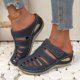 thumbnail image 2 of Bmisegm Ladies Summer Casual Hollow Slope Heel Beach Rome Pure Colour Large Size Sandal Slippers Womens Sandals Summer Blue 9, 2 of 9