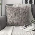 thumbnail image 2 of Phantoscope Merino Style Faux Fur Series Decorative Throw Pillow Bundle, 20" x 20"/22" x 22", Beige, 2 Pack, 2 of 4