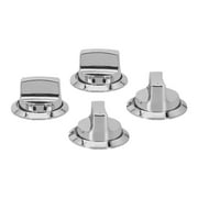Electroplated Gas Grill Knobs,4-Pack Metal Replacement BBQ Control Knobs,Heat-Resistant Silver Accessories for Outdoor Cooking,Easy Installation,Universal Fit