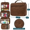 thumbnail image 2 of PAVILIA Hanging Toiletry Bag Women Men, Foldable Cosmetic Organizer Travel Bag, Water Resistant Makeup Bag Toiletries, Large Travel Essentials Kit (Dark Brown), 2 of 8