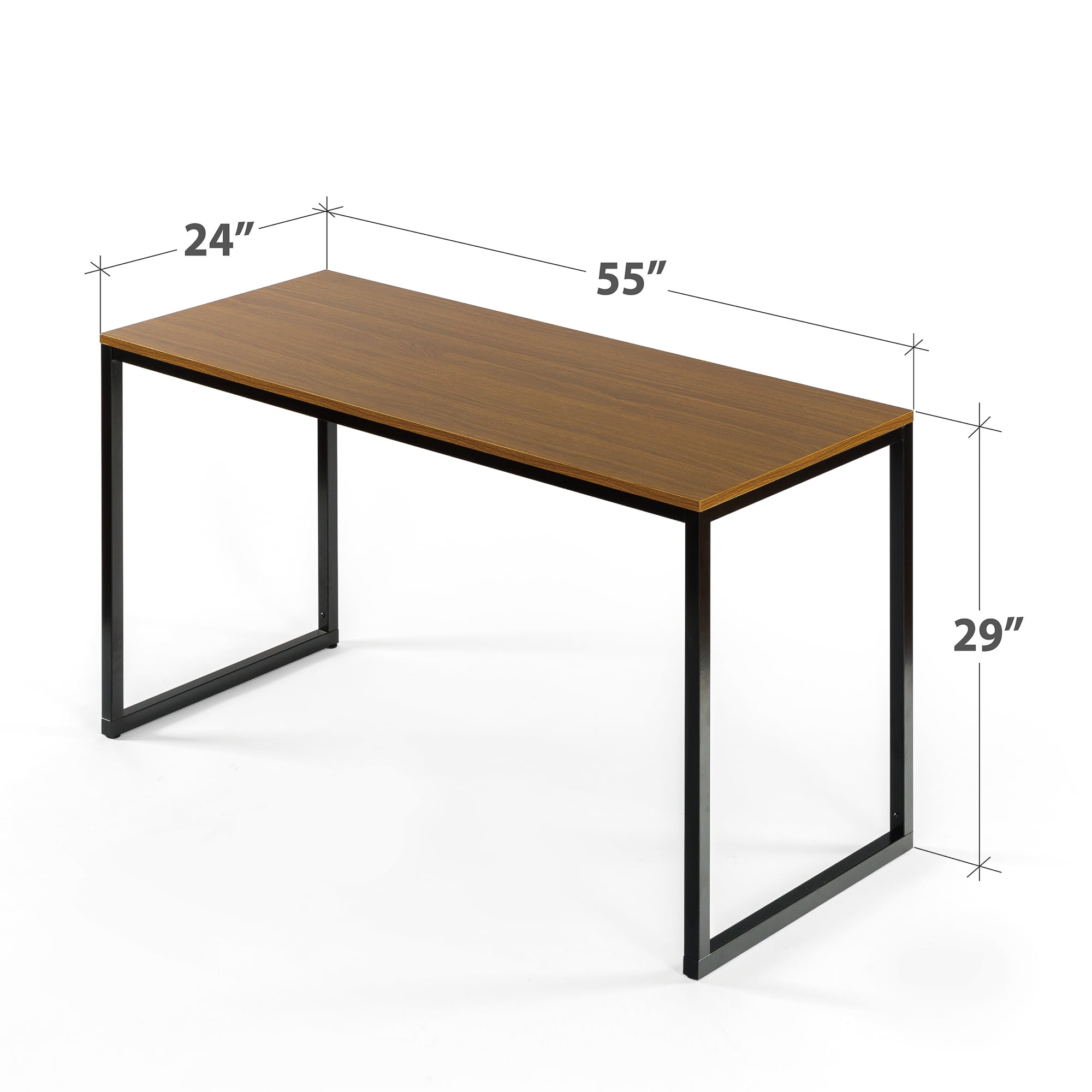 Bellamy Studios Jennifer 55" x 29" Black Frame Desk, Brown