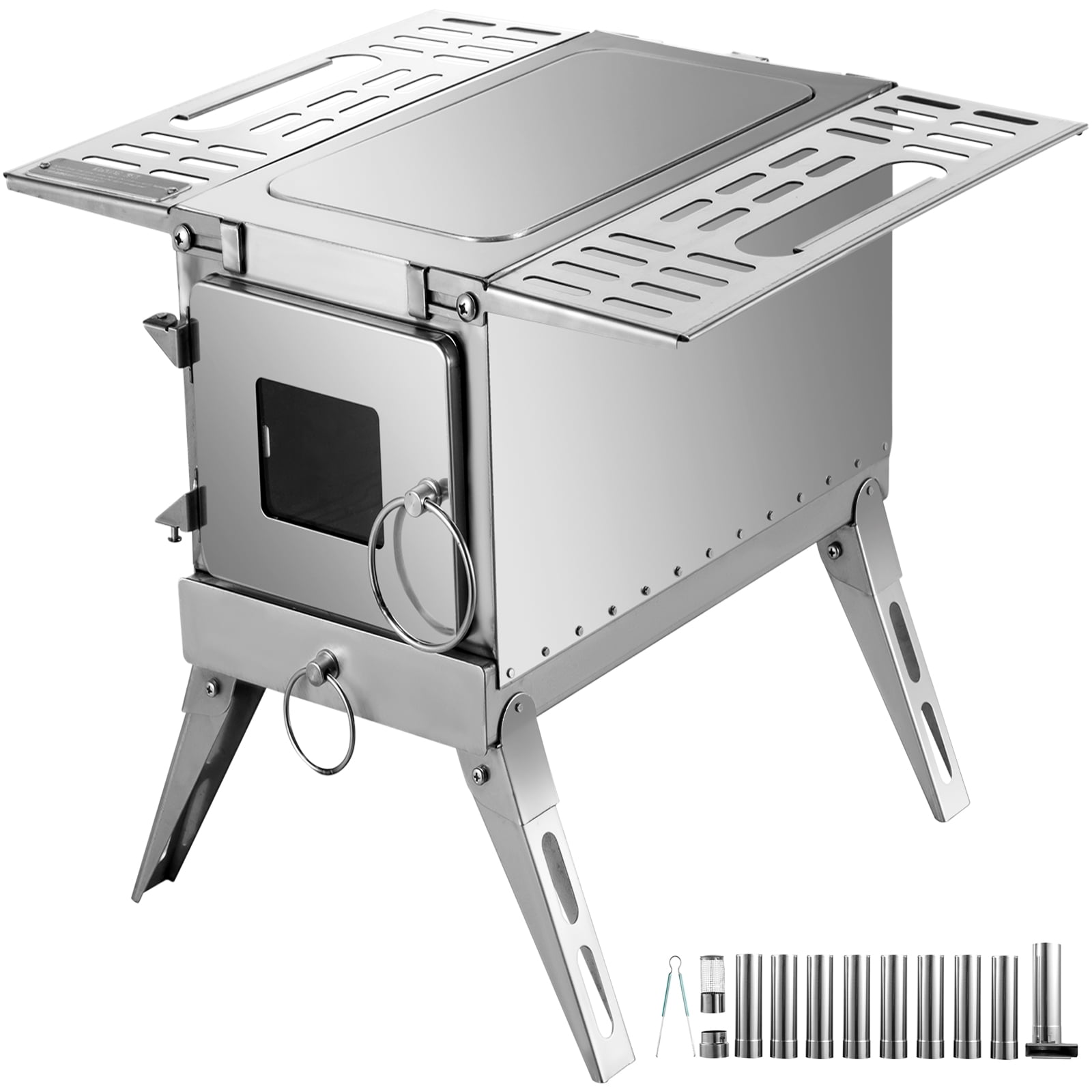 Small Camping Wood Stove Portable Outdoor Folding Stainless Steel Wood Stove 