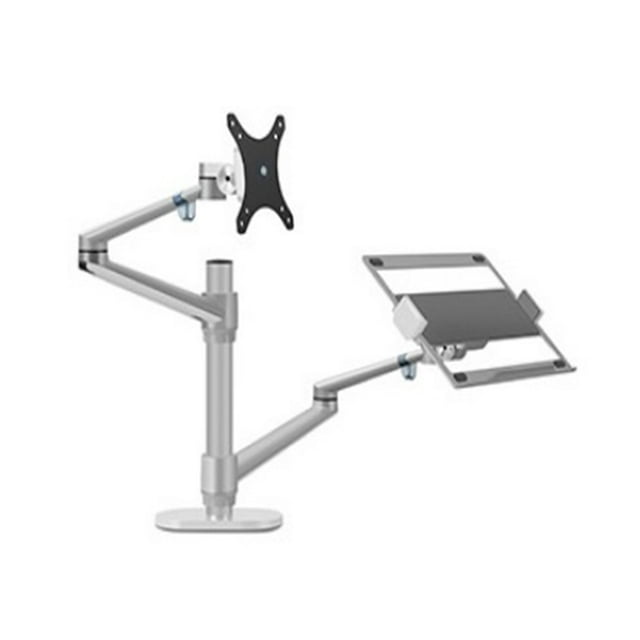 Aluminum Silver Ergonomics 10"-17" Desk Laptop Stand 32" Monitor Desktop Bracket Computer Mount Full Motion Column Bar ,Easy to Use