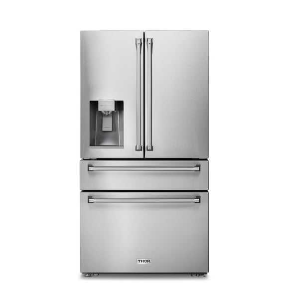 Thor Kitchen 36 Inch Professional French Door Refrigerator with Ice and Water Dispenser-TRF3601FD
