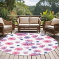 thumbnail image 4 of Purple Pink Spring Floral Round Area Rug 5Ft Washable Circle Rugs for Living Room Bedroom, Summer Botanical Flower Non-Slip Carpet Floor Mats Indoor Outdoor Carpet Runner Aesthetic Home Decor, 4 of 8