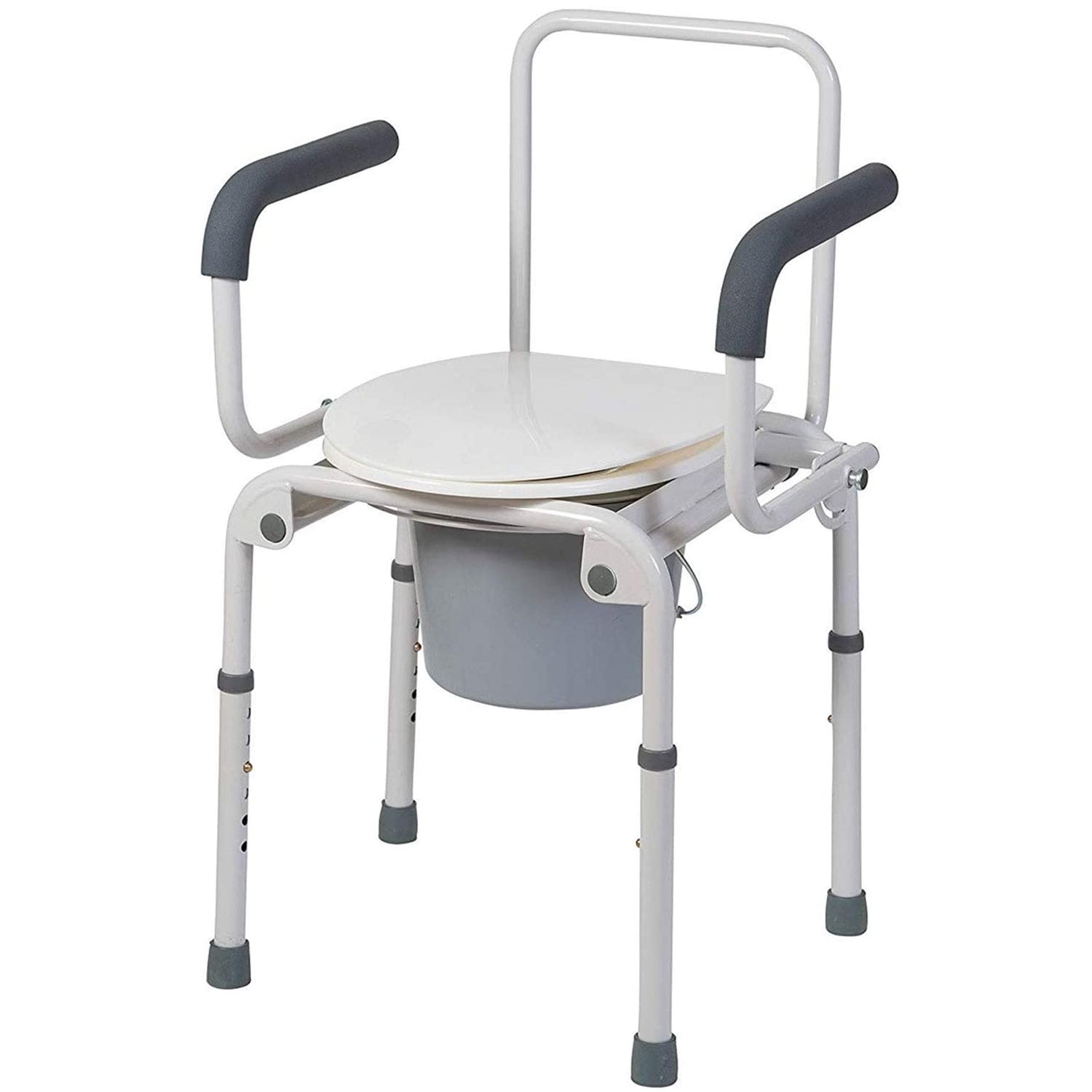 DMI Portable Toilet for Seniors and Elderly, Drop-Arm Steel Bedside  Commodes, Adult Potty Chair, Portable Bucket Toilet Seat for Handicap,  Medical Toilet Chair 