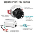 thumbnail image 2 of Luxrite 2 inch LED Recessed Light with J-Box, 8W =50W, 4100K Cool White, 600 Lumens, 4-Pack, 2 of 7