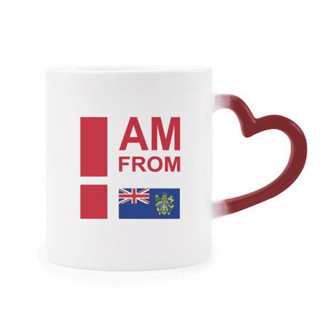 

I Am From Pitcairn Islands Heat Sensitive Mug Red Color Changing Stoneware Cup