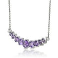 thumbnail image 2 of Amethyst Sterling Silver Graduated Necklace, 2 of 3
