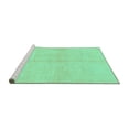 thumbnail image 2 of Ahgly Company Machine Washable Indoor Round Solid Turquoise Blue Modern Area Rugs, 6' Round, 2 of 4