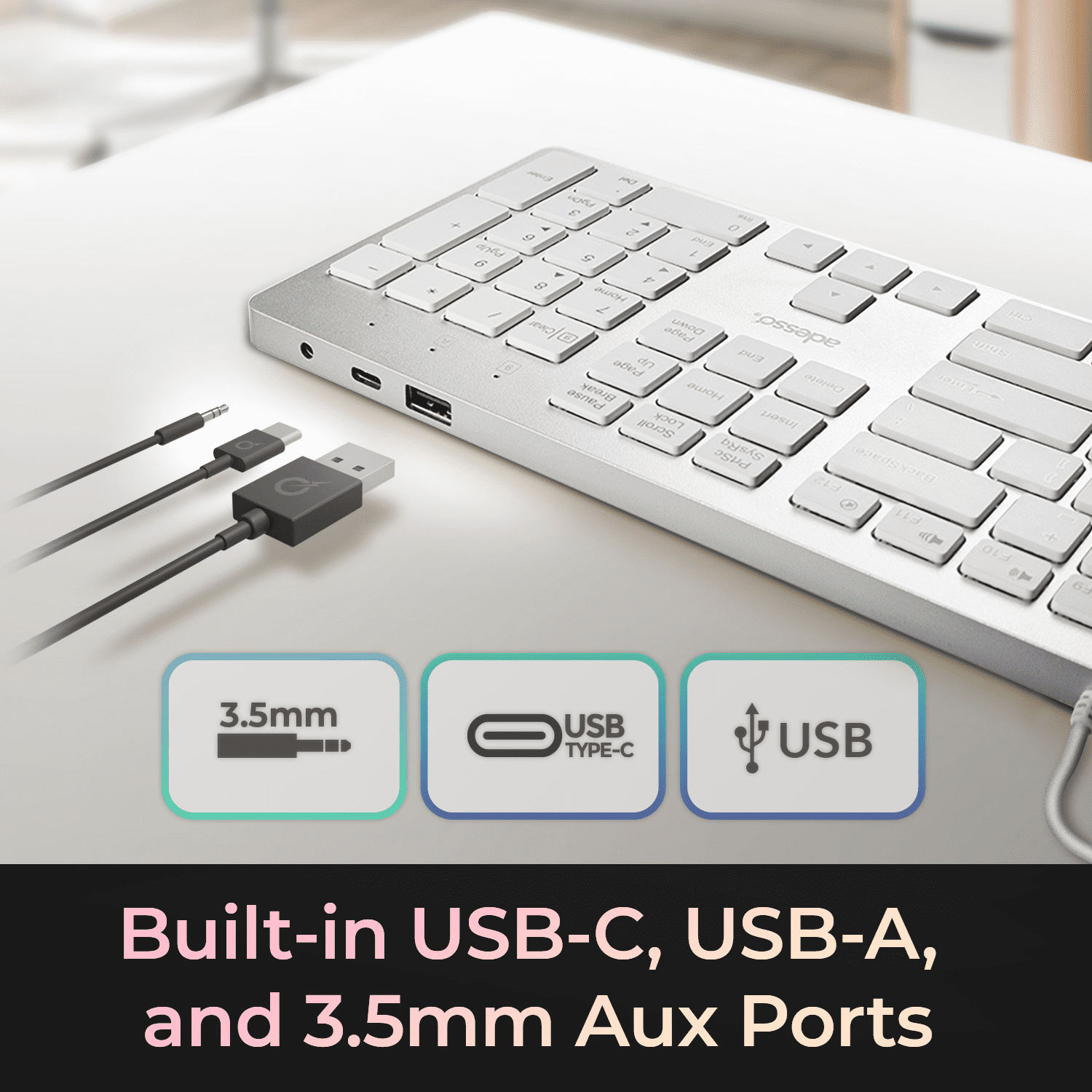 Multi-OS Scissor switch Desktop keyboard (White)