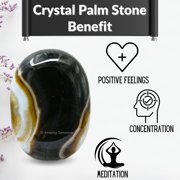 Black Onyx Crystal Palm Stone