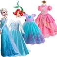 thumbnail image 2 of Vestido de Princesa Elsa y Anna para niñas, disfraz de fantasía de la Sirenita Ariel, Halloween Fivean unisex, 2 of 2
