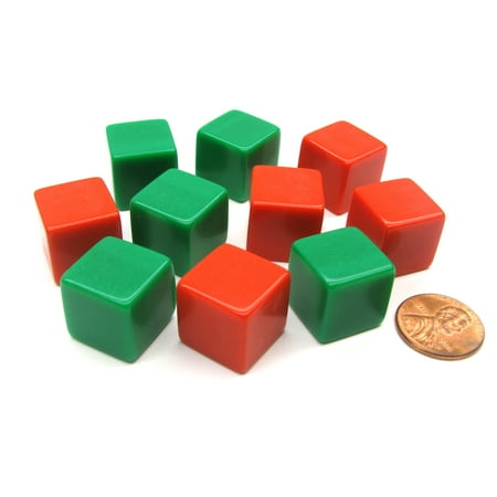 Christmas Dice Game Koplow Games Set of 10 D6 16mm Blank Opaque Christmas Dice - 5 Green and 5 Red #0198x ()