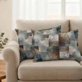 thumbnail image 2 of Blue Brown Geometric Outdoor Pillow Covers, Waterproof Decorative Throw Pillowcases Set of 2, Modern Ombre Abstract Art Couch Cushion Cases with Zipper for Outside Patio Garden Sofa 20"x12", 2 of 9