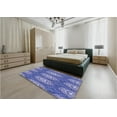 thumbnail image 5 of Ahgly Company Machine Washable Indoor Square Transitional Denim Blue Area Rugs, 5' Square, 5 of 7