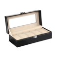 thumbnail image 3 of Organizador de relojes para hombre, escaparate de almacenamiento, estuche de exposición negro, caja con 5 ranuras, bandeja para colgante, reloj de, 3 of 8