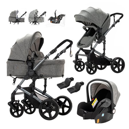 Magic ZC Travel System Baby Strollers Three In One, Grey