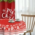 thumbnail image 4 of Christmas Tablecloth Waterproof Fabric Xmas Table Cloth for New Year''s Day and Christmas Home Decoration - 60" X 60" Round, 4 of 6
