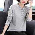 thumbnail image 5 of Autumn/Winter Women's Long Sleeves Fashionable Underlay Half High Collar Sweatshirt, 5 of 5