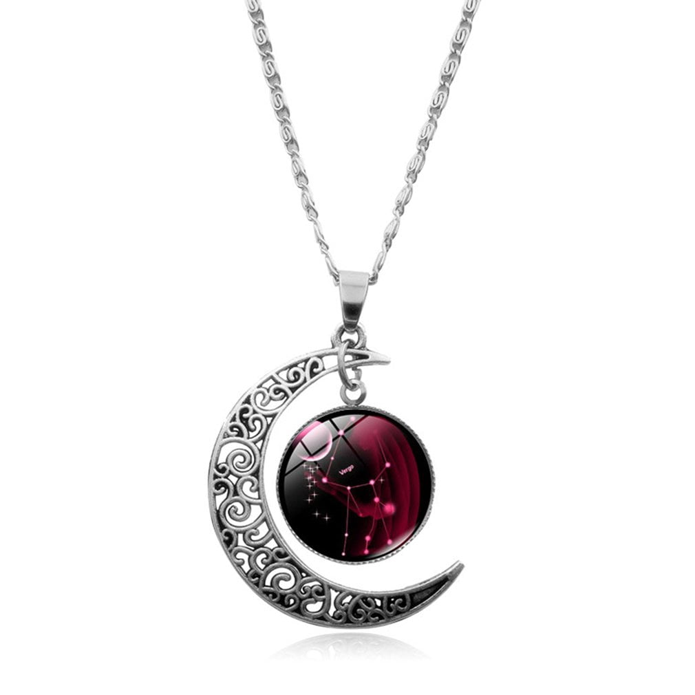 Well 12 Constellation Necklace Crescent 