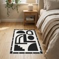 thumbnail image 3 of ODIKA 2'x3' Washable Accent Rug Black White Geometric Archways Design Elegant Contemporary with Artistic Symmetry for Bedroom, Nursery, RV, Pet Friendly, Bedside Mat, 3 of 7