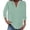 Green, variant on LIUJUNSHOP 3/4 Sleeve Tops for Women Henley Raglan Notched V Neck T Shirts Three Quarter Length Button Shirts Womens Blouses