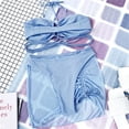 thumbnail image 6 of Women's Two Piece Swimsuit Fashion Sexy Hollow Open Back Bikini with Tie Side for Beach Pool,Light Blue,L, 6 of 7