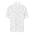 thumbnail image 3 of Camisetas Sin Mangas Para Mujer con bordado de encaje de verano de Color sólido para mujer, camiseta ajustada sin mangas con cuello levantado, chaleco superior (White, S), 3 of 7