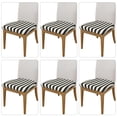 thumbnail image 2 of KLL Black And White Thick Stripes Pattern Seat Covers for Dining Room Chairs,Washable Chair Seat Chair Covers Seat Protector-Six Piece, 2 of 7