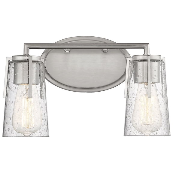 Satin Nickel Two Light Bath Bar from the Sacremento Collection