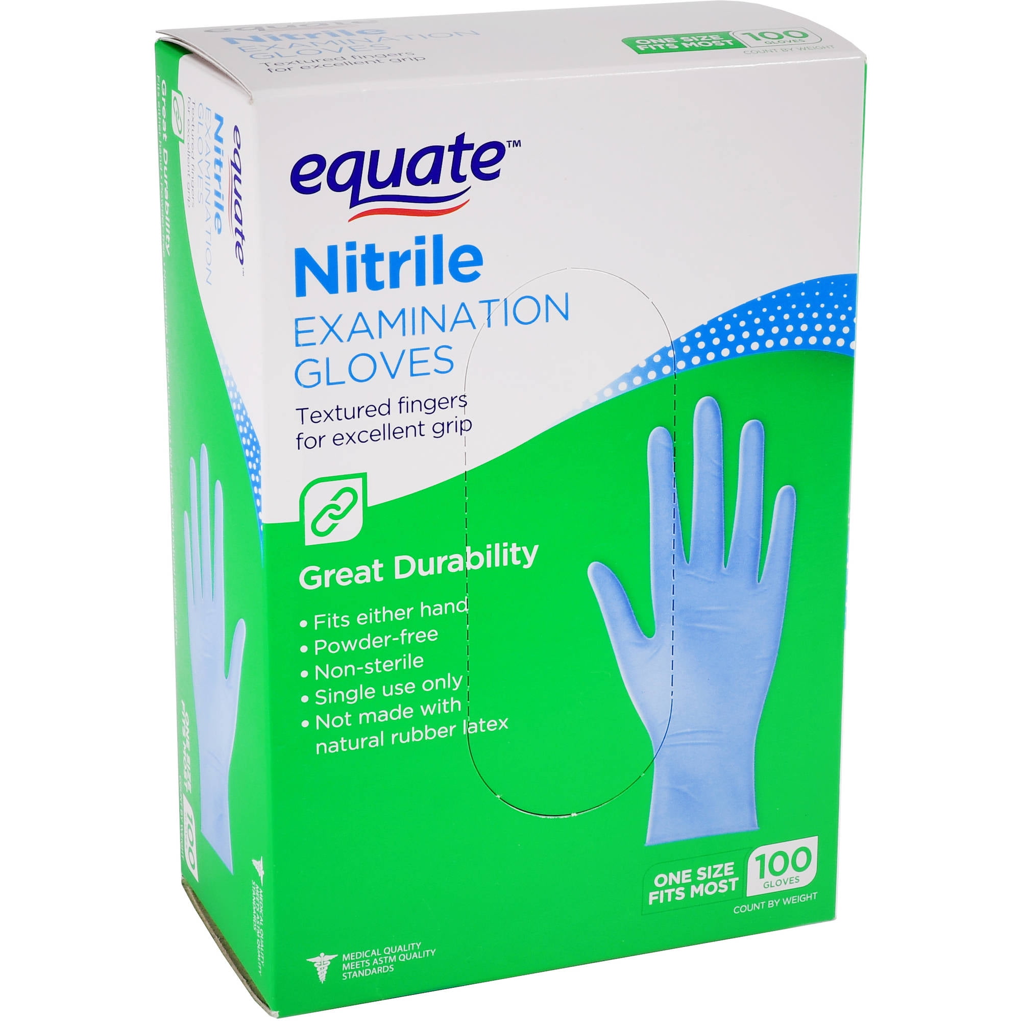 Equate Nitrile Examination Gloves, One Size, 100 Ct by Wal-Mart Stores, Inc.