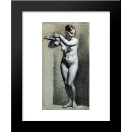 Drawing of Female Nude with charcoal and chalk 20x24 Framed Art Print by (Best Wood For Drawing Charcoal)