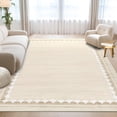 thumbnail image 1 of Washable Area Rug for Living Room, Solid Neutral Non Slip Large Rug with Rubber Backing, Low Pile Stain Resistant Modern Carpet for Bedroom Dining Room, 2×6 ft to 10×13 ft, Camel Gray Blue Black, 1 of 8