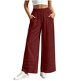 thumbnail image 3 of Liuinsasek Cotton-Linen Pants for Women Solid-Color Loose Casual High Waist Slimming Elastic Waistband Lightweight Trousers, 3 of 9