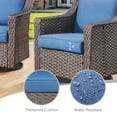 thumbnail image 5 of POCASSY Patio Swivel Chairs Set of 4, Weather-Resistant PE Wicker Patio Furniture Swivel Rocking Chairs with Steel Frame Ideal Furniture Set for Porch Balcony, Brown Wicker Blue Cushion, 5 of 10