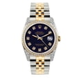 thumbnail image 1 of Pre-Owned Rolex Datejust 36MM 16233 Black Diamond Dial Diamond Bezel Two Tone Yellow Gold Jubilee Bracelet 1.2ct, 1 of 6